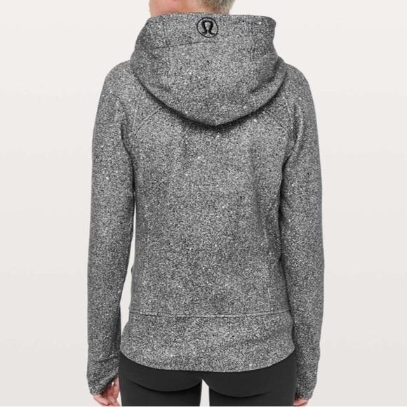 Lululemon Scuba Hoodie Light Cotton Fleece Luminesce Splatter White Black Size 2 - Picture 2 of 7